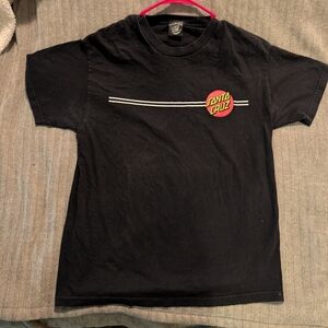 Santa Cruz Skateboards Black Tee with Red Logo